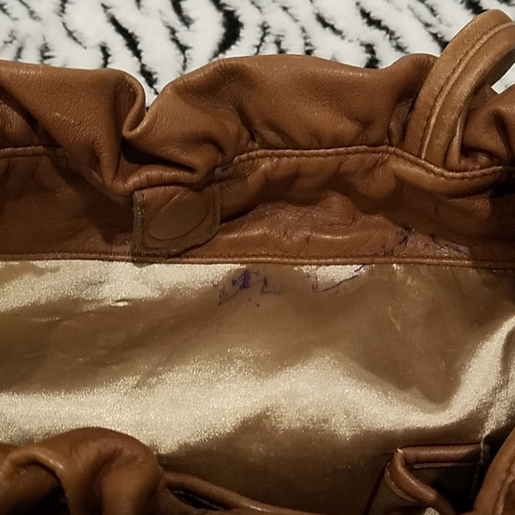 Elie Tahari Cognac Woven Vintage Leather Bag - Picture 6 of 6